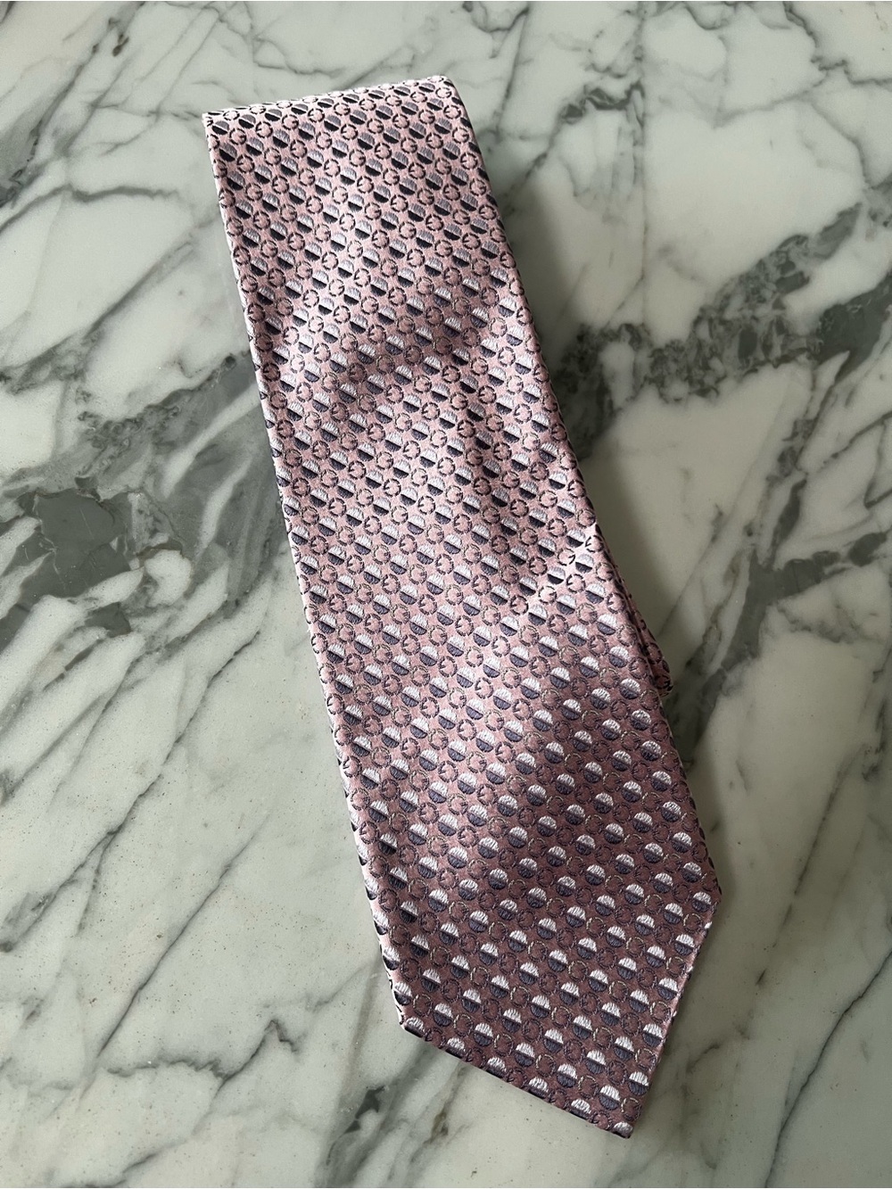 Gucci Men's Pink Patterned Silk Tie